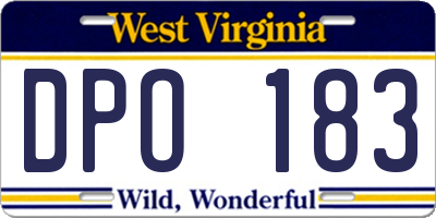 WV license plate DPO183