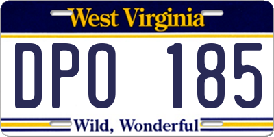 WV license plate DPO185