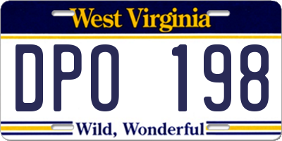 WV license plate DPO198