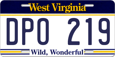 WV license plate DPO219
