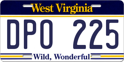WV license plate DPO225