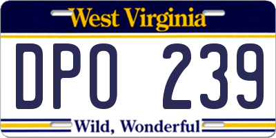 WV license plate DPO239
