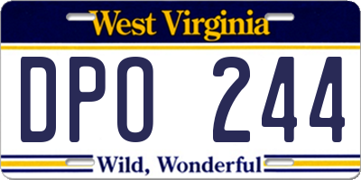 WV license plate DPO244