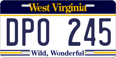 WV license plate DPO245