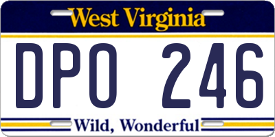 WV license plate DPO246