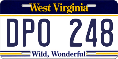 WV license plate DPO248