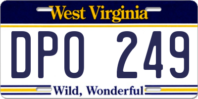 WV license plate DPO249