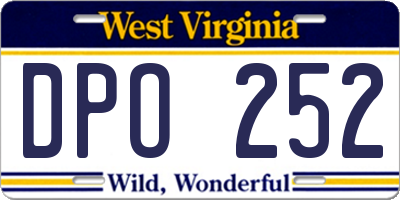 WV license plate DPO252