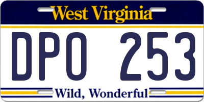 WV license plate DPO253
