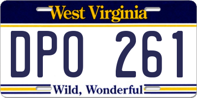 WV license plate DPO261