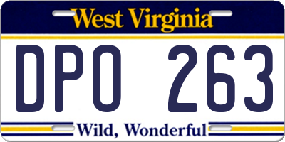 WV license plate DPO263