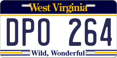 WV license plate DPO264