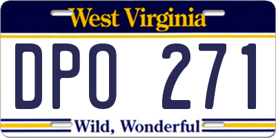 WV license plate DPO271