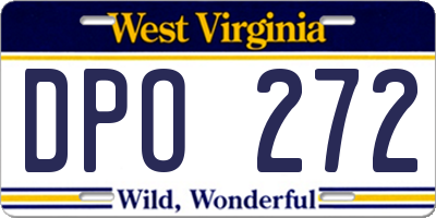 WV license plate DPO272