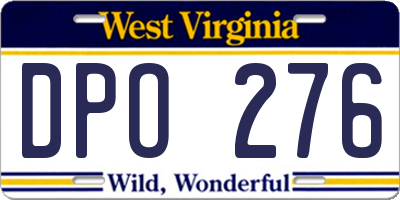 WV license plate DPO276