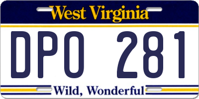 WV license plate DPO281