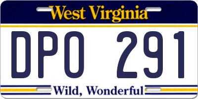WV license plate DPO291