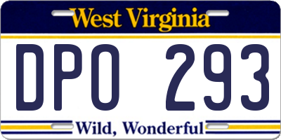WV license plate DPO293