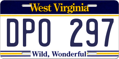 WV license plate DPO297
