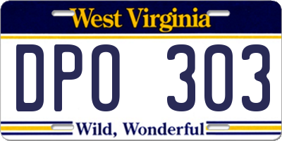 WV license plate DPO303