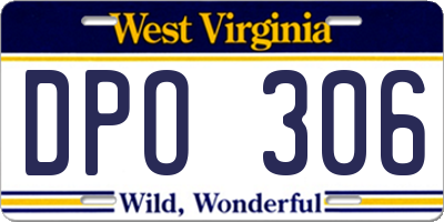WV license plate DPO306