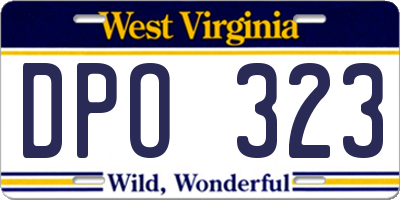 WV license plate DPO323