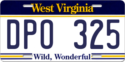WV license plate DPO325
