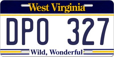 WV license plate DPO327