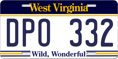 WV license plate DPO332
