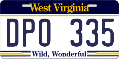 WV license plate DPO335