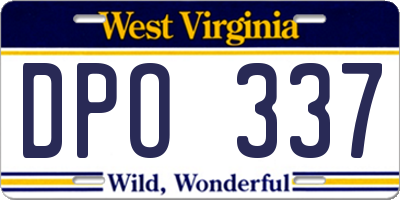 WV license plate DPO337