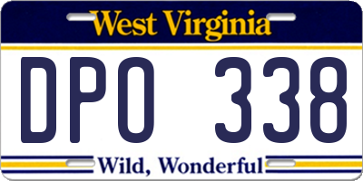 WV license plate DPO338
