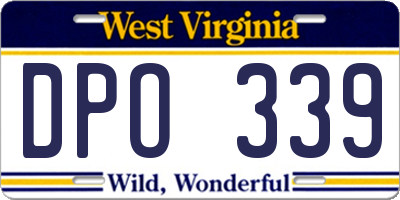 WV license plate DPO339