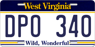 WV license plate DPO340