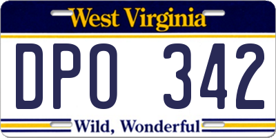 WV license plate DPO342