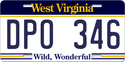 WV license plate DPO346