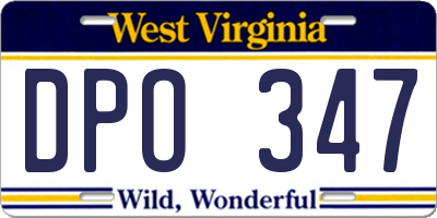 WV license plate DPO347