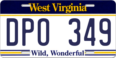 WV license plate DPO349