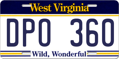 WV license plate DPO360