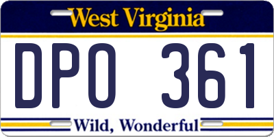 WV license plate DPO361
