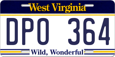 WV license plate DPO364