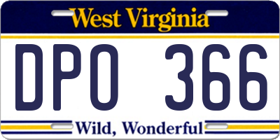 WV license plate DPO366