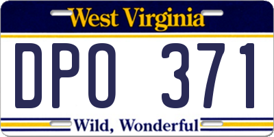 WV license plate DPO371