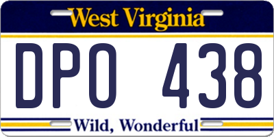 WV license plate DPO438