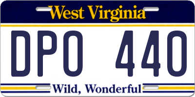 WV license plate DPO440
