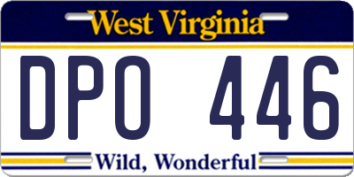 WV license plate DPO446