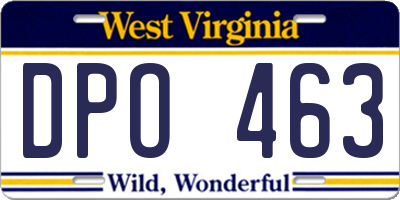 WV license plate DPO463
