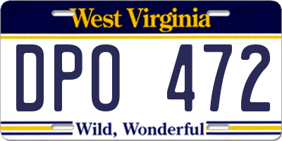 WV license plate DPO472