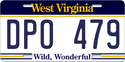 WV license plate DPO479