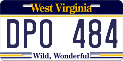WV license plate DPO484